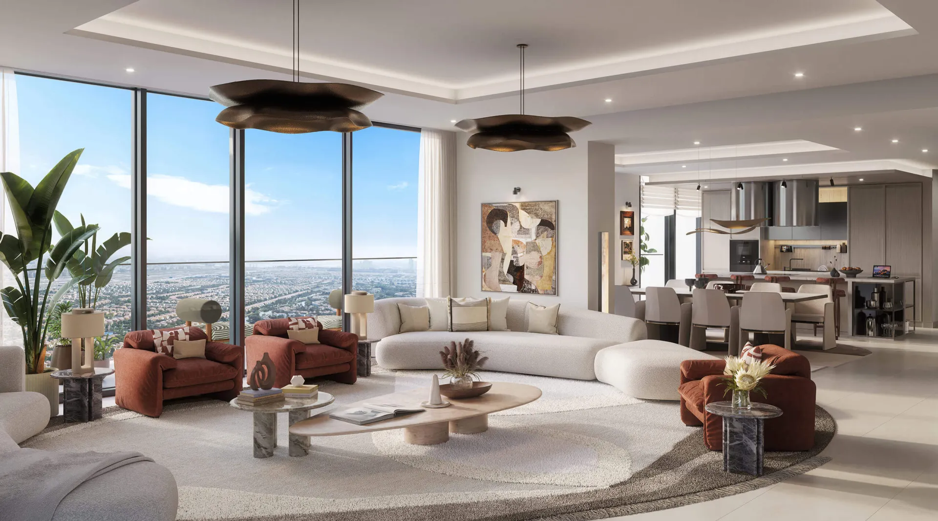 Apartment living room, developer render