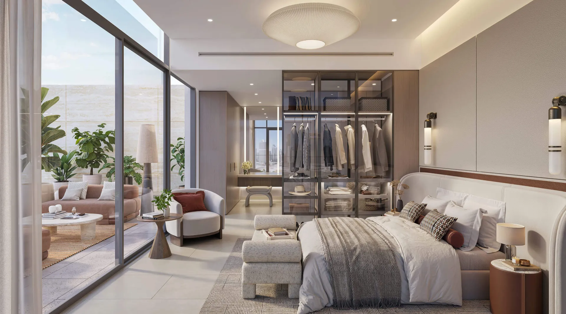 Bedroom with dressing area, developer render