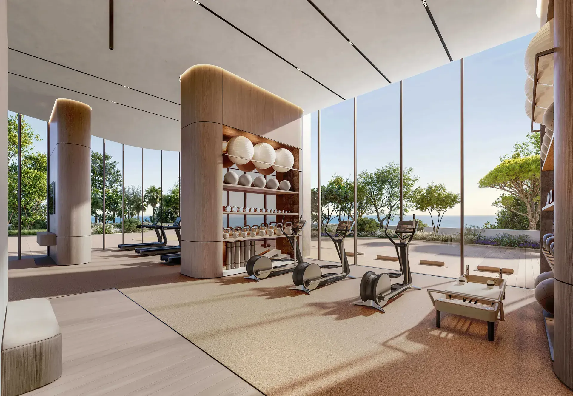 Render of the Soulever gym with sea views